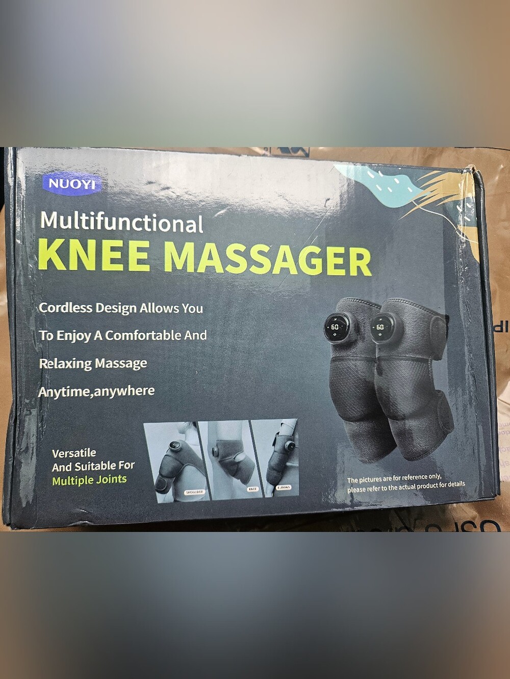 Black Multifunctional Knee Massager - Cordless Relief